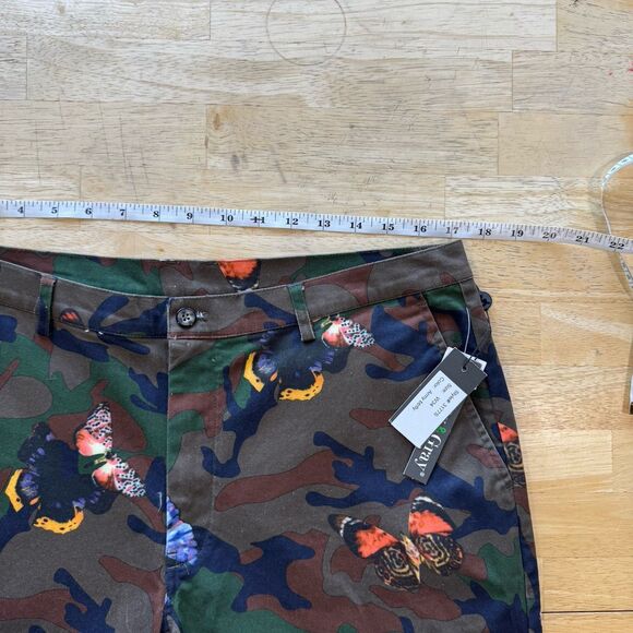 Paisley & Gray Mens Shorts 34W Slim Fit Chino All Over Print Camo & Butterflies - Picture 6 of 11